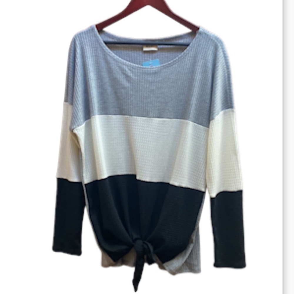 BellanBlue Waffle weave color block shades black, gray and white. NWT / Size Lg. - Picture 11 of 12
